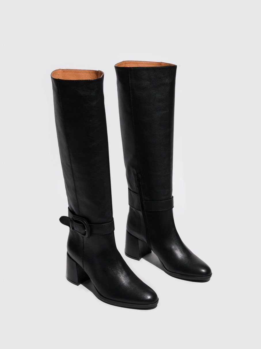 Mulher Sofia Costa Botas | Botas De Cano-Alto Em Preto