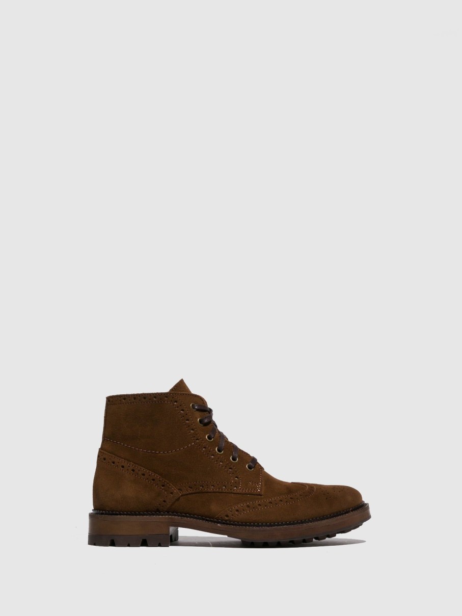 Homem Foreva Botas | Botas Com Atacadores Em Camel