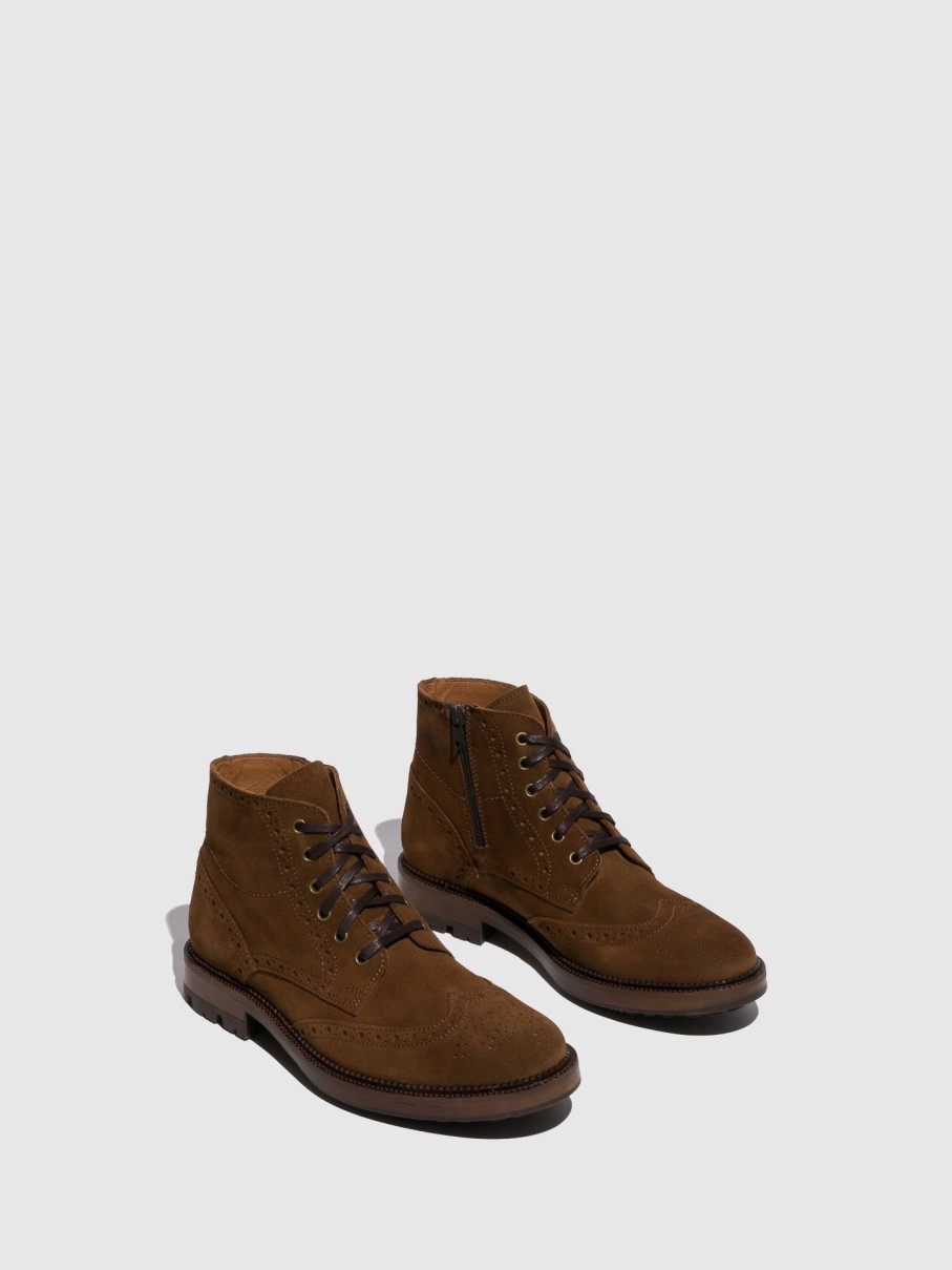 Homem Foreva Botas | Botas Com Atacadores Em Camel