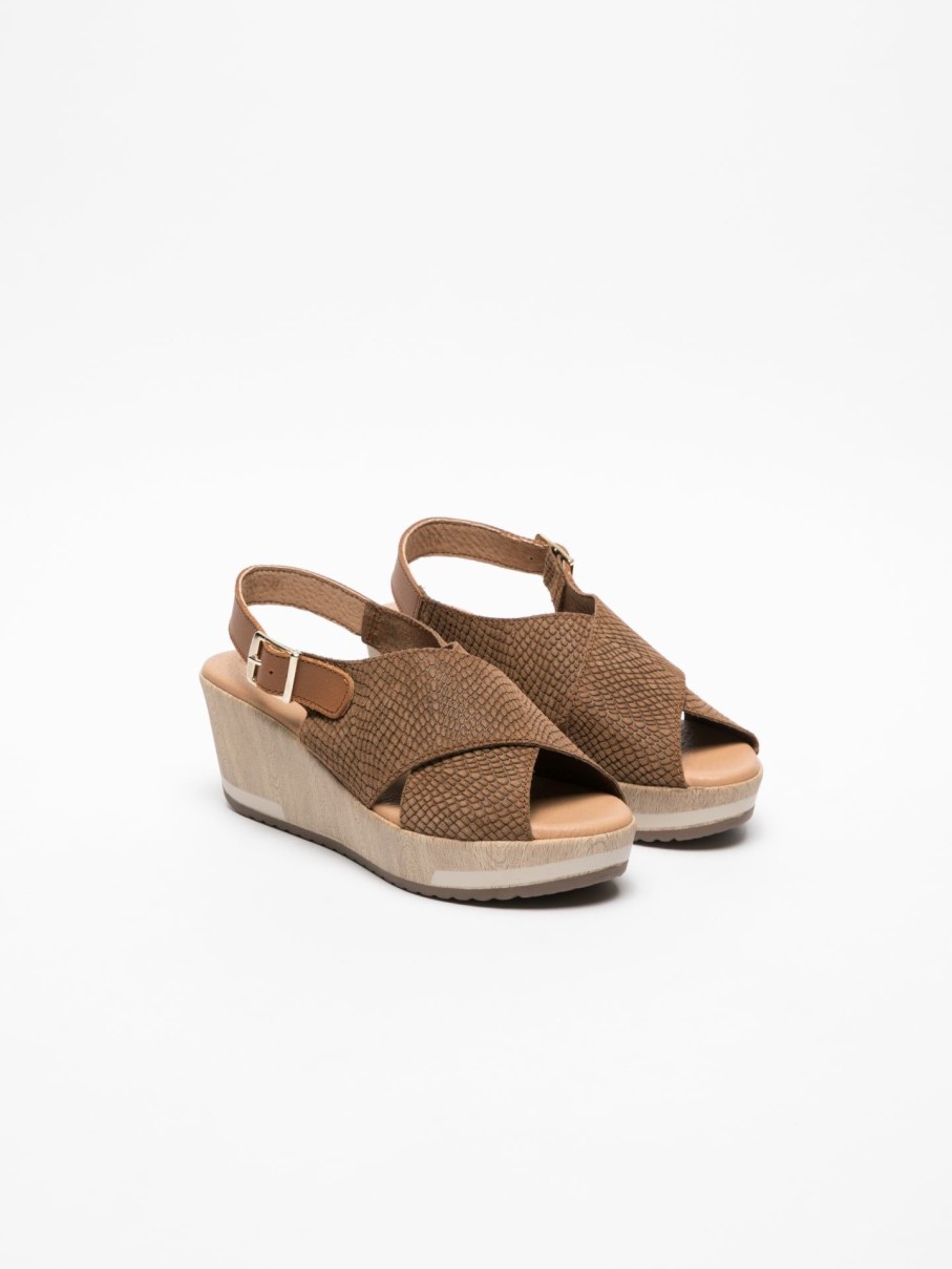 Mulher Carmela Sandalias | Sandalias De Plataforma Em Taupe