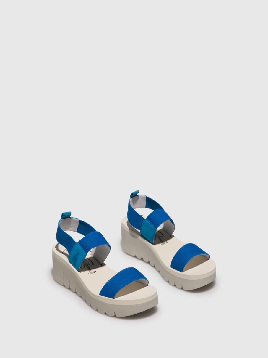 Mulher Fly London Sandalias | Sandalias Com Tira No Calcanhar Yaci594Fly Blue