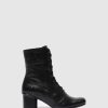 Mulher Fly London Botas | Botas Com Atacadores Sous811Fly Mousse Black