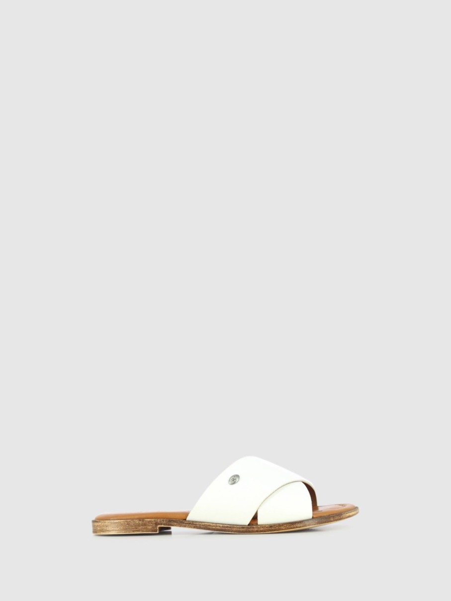 Mulher DRAKART Sandalias | Sandalias Slip-On Em Pele Branca