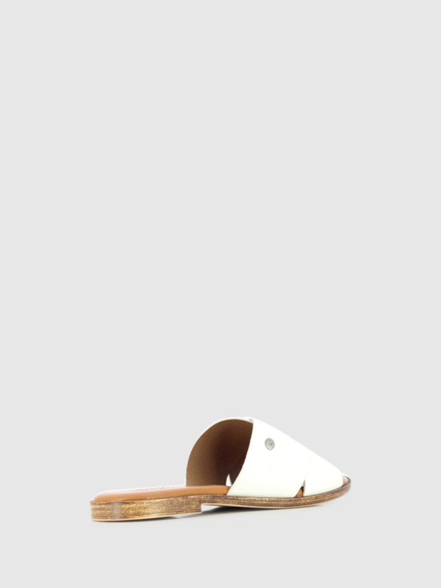 Mulher DRAKART Sandalias | Sandalias Slip-On Em Pele Branca