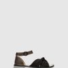 Mulher Fly London Sandalias | Sandalias Com Tira No Tornozelo Cofa167Fly Black/Bronze/Black