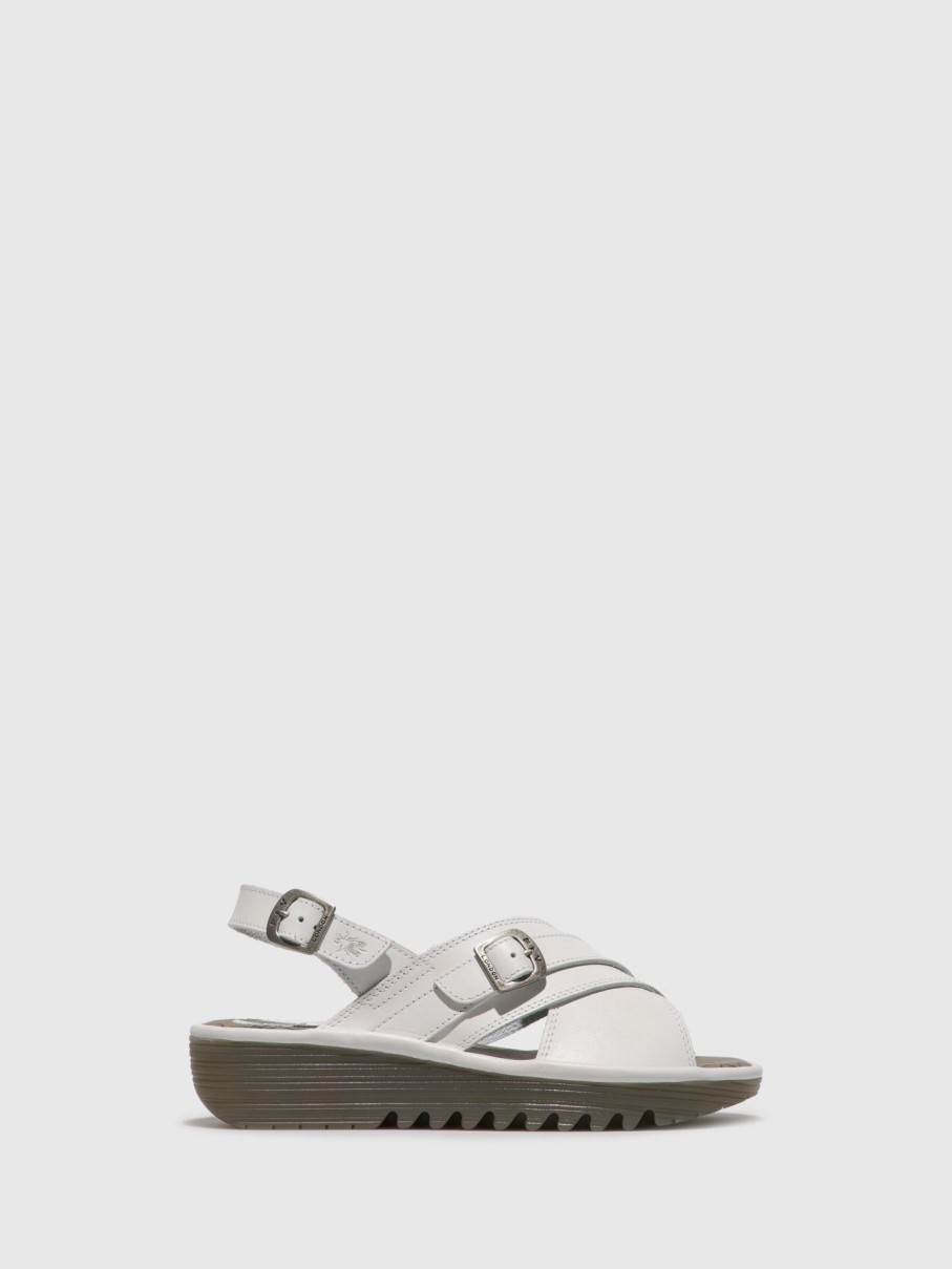 Mulher Fly London Sandalias | Sandalias Com Tira No Calcanhar Em Branco