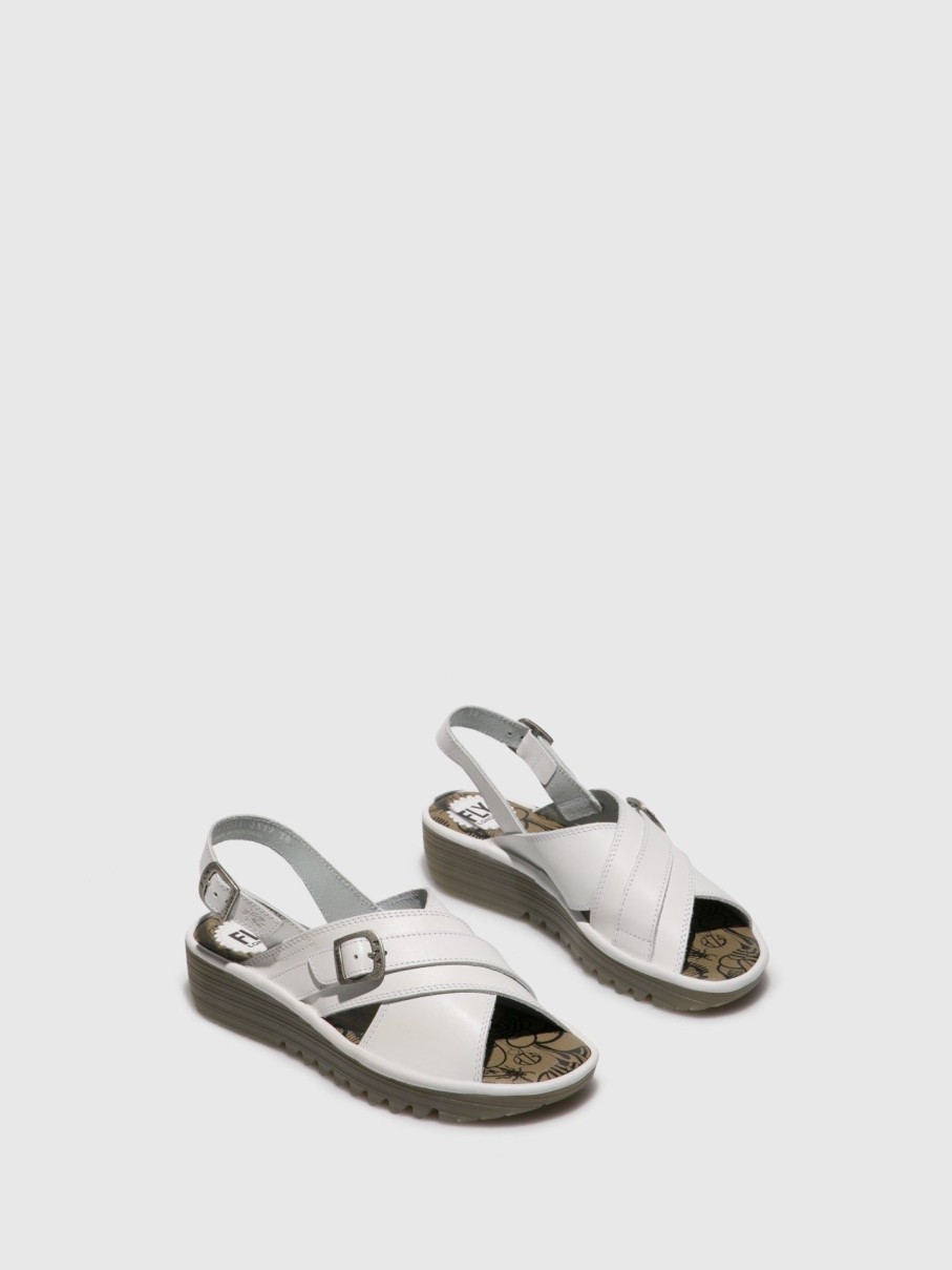 Mulher Fly London Sandalias | Sandalias Com Tira No Calcanhar Em Branco