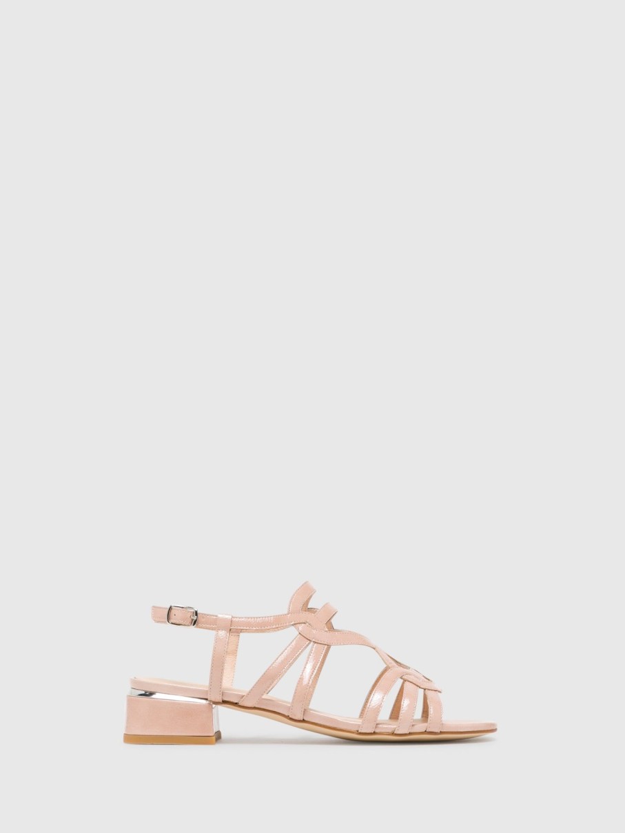 Mulher Sofia Costa Sandalias | Sandalias Com Fivela Em Rosa