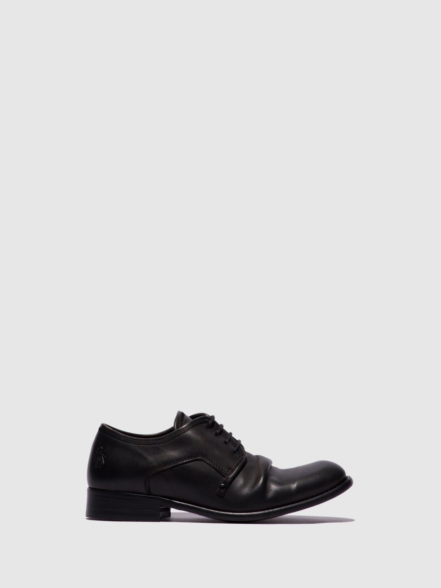 Homem Fly London Sapatos | Sapatos Com Atacadores West Black