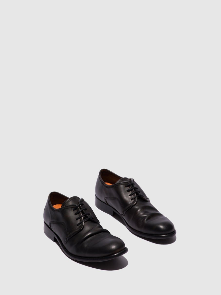 Homem Fly London Sapatos | Sapatos Com Atacadores West Black