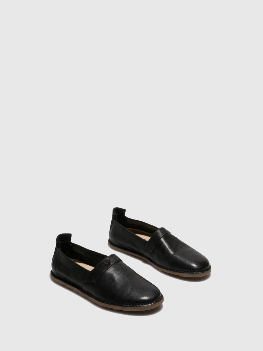 Homem Fly London Sapatos | Sapatos Slip-On Em Preto