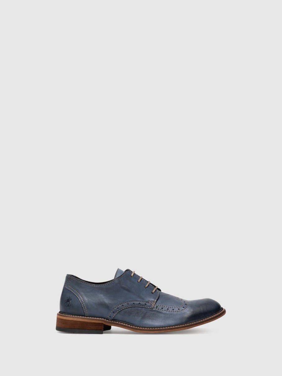 Homem Fly London Sapatos | Sapatos Derby Em Azul