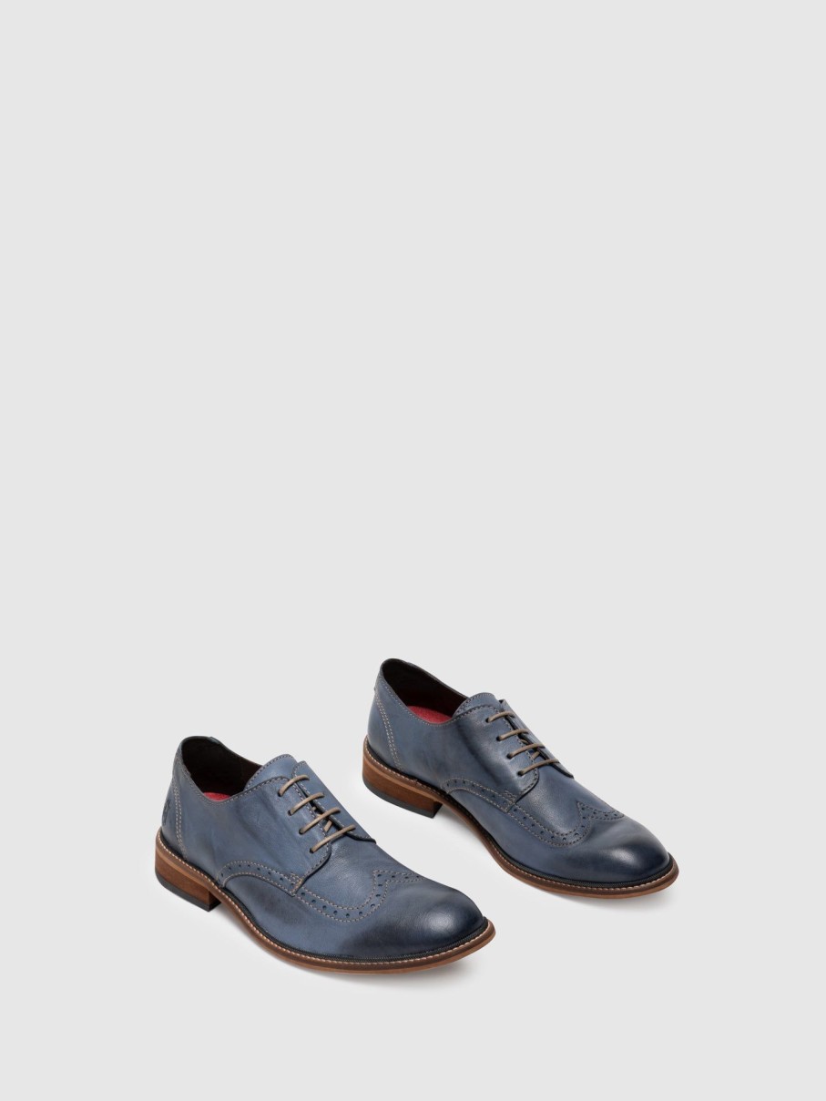 Homem Fly London Sapatos | Sapatos Derby Em Azul