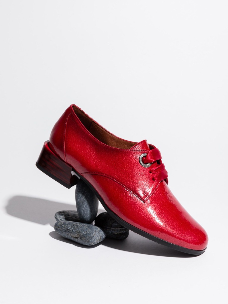 Mulher Hispanitas Sapatos | Sapatos Derby Em Vermelho