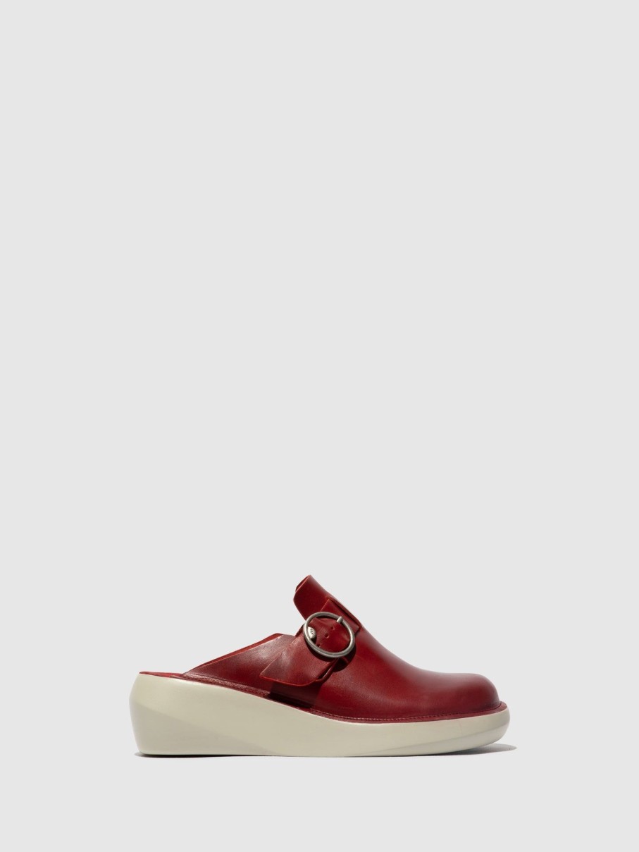 Mulher Fly London Mules | Mules De Ponta Redonda Boll506Fly Red