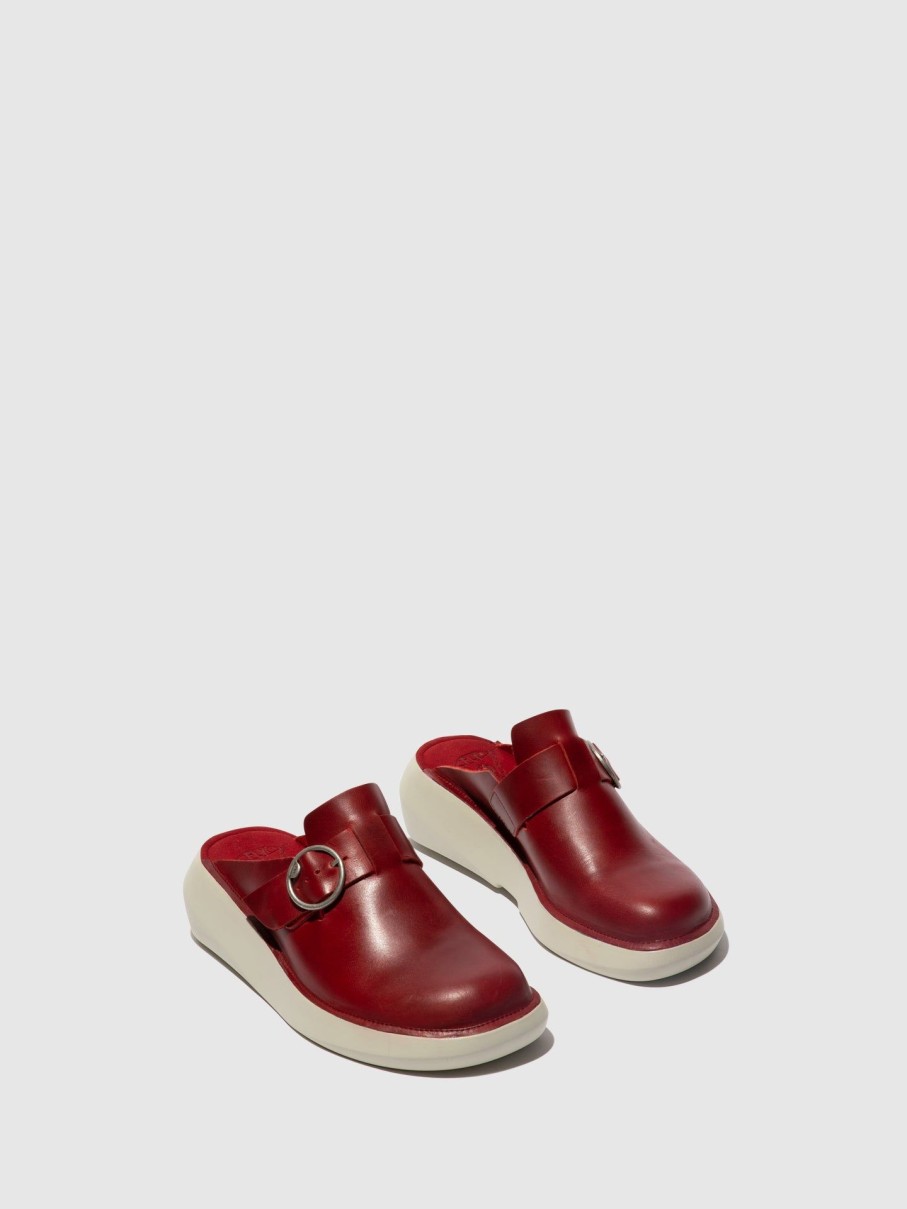 Mulher Fly London Mules | Mules De Ponta Redonda Boll506Fly Red