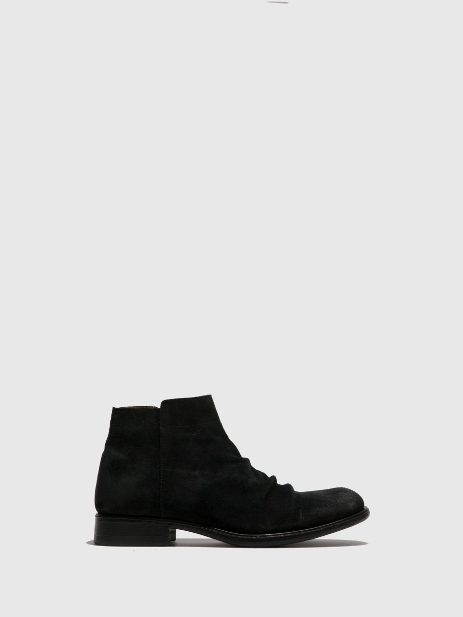 Homem Fly London Botins | Botins Com Franjas Mobe592Fly Black Suede