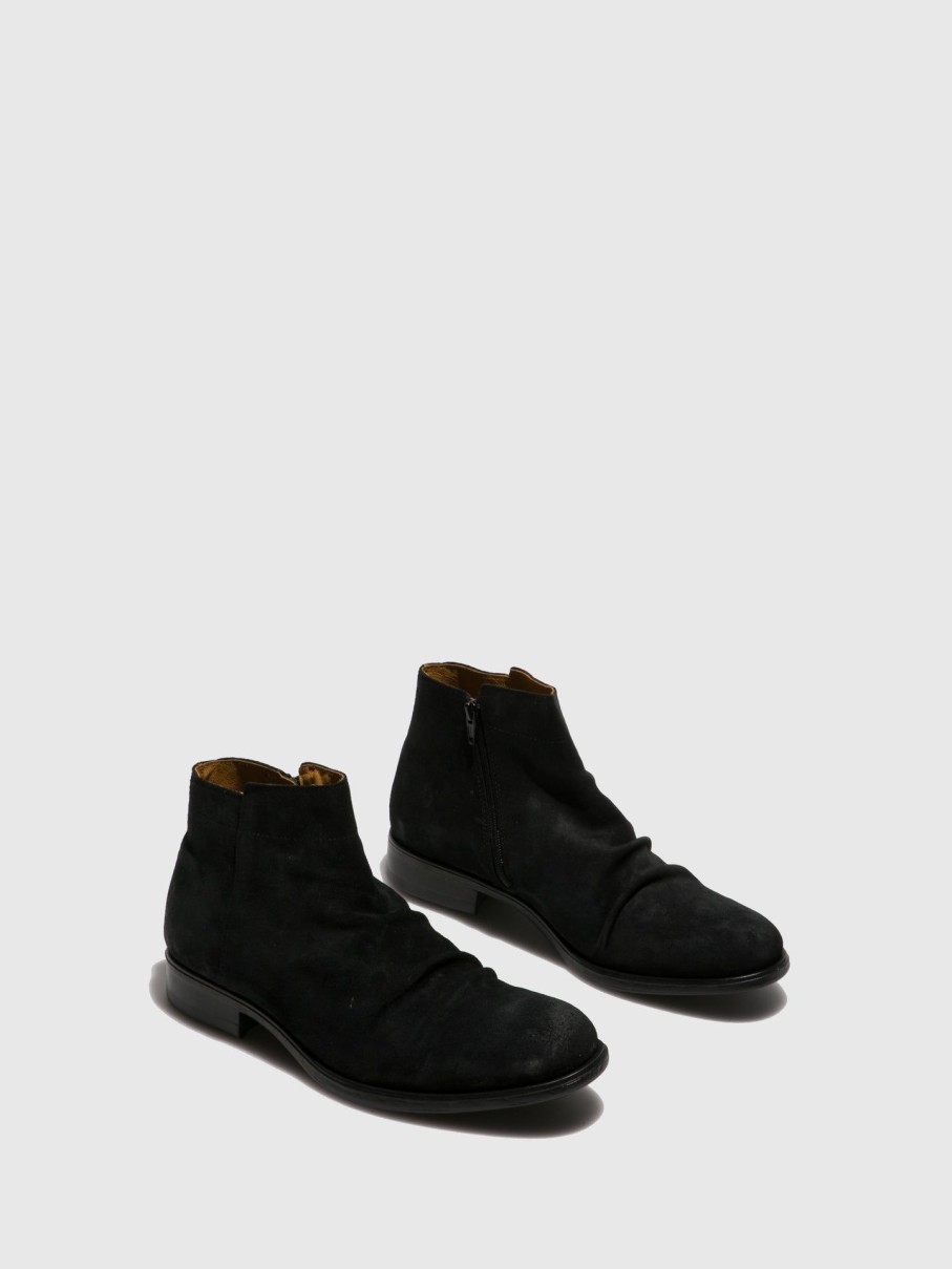 Homem Fly London Botins | Botins Com Franjas Mobe592Fly Black Suede