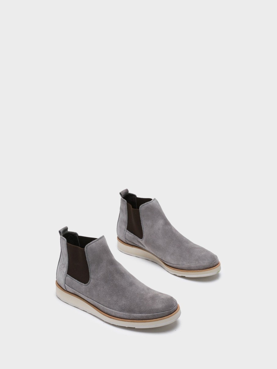 Homem Fly London Botins | Botins Chelsea Em Cinzento