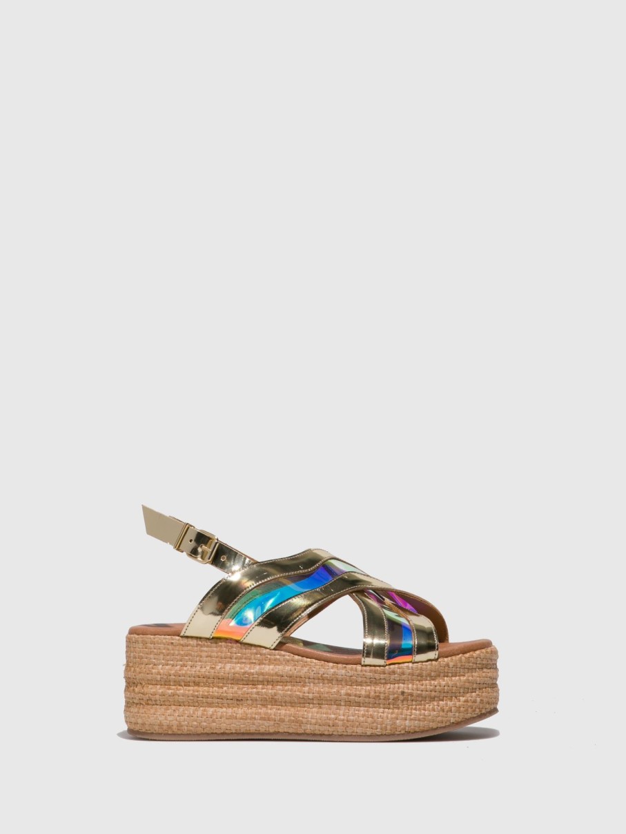 Mulher Clay's Sandalias | Sandalias De Plataforma Em Dourado