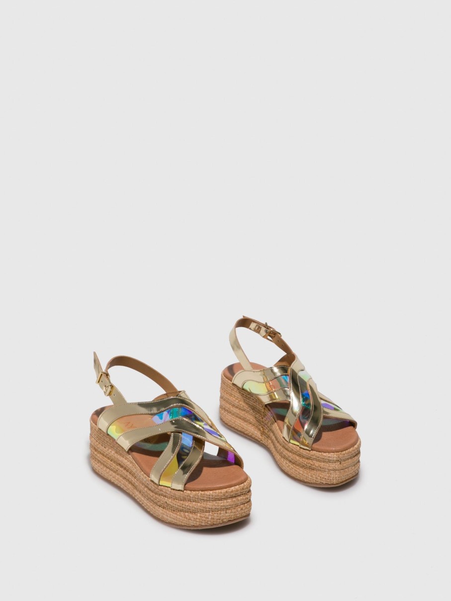 Mulher Clay's Sandalias | Sandalias De Plataforma Em Dourado