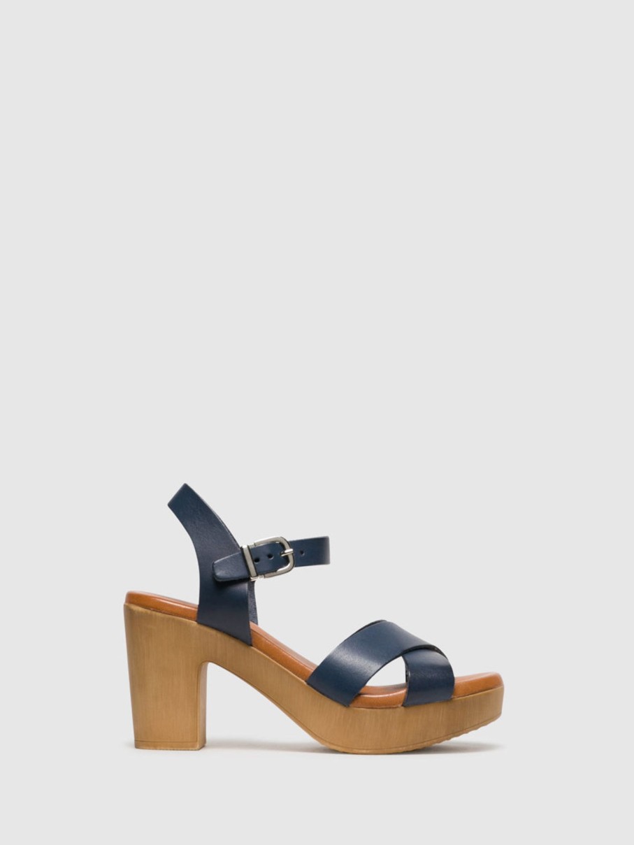 Mulher Foreva Sandalias | Sandalias Com Fivela Em Azul