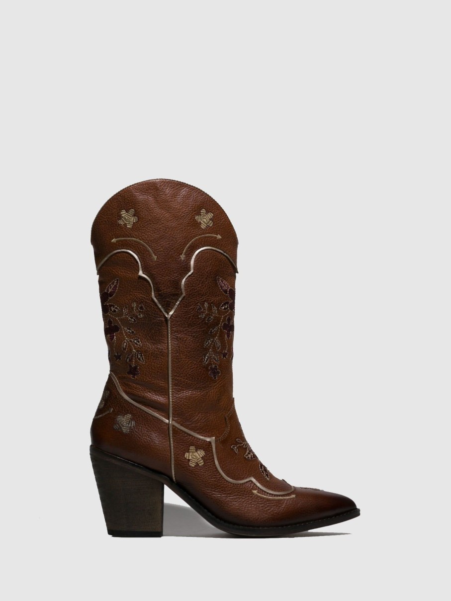 Mulher Foreva Botas | Botas Texanas Em Cognac