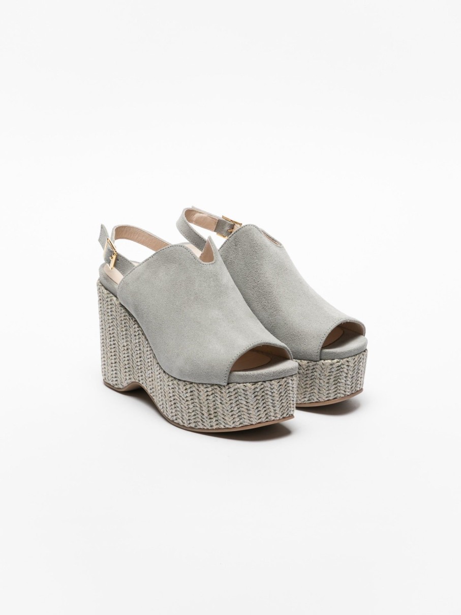 Mulher Foreva Mules | Mules De Plataforma Em Cinzento