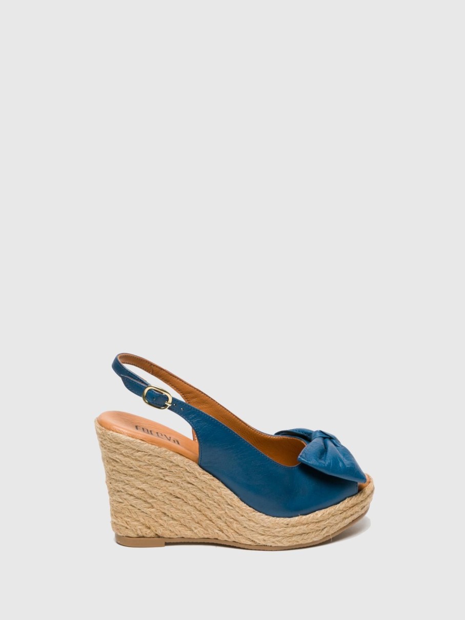 Mulher Foreva Sandalias | Sandalias De Cunha Em Azul