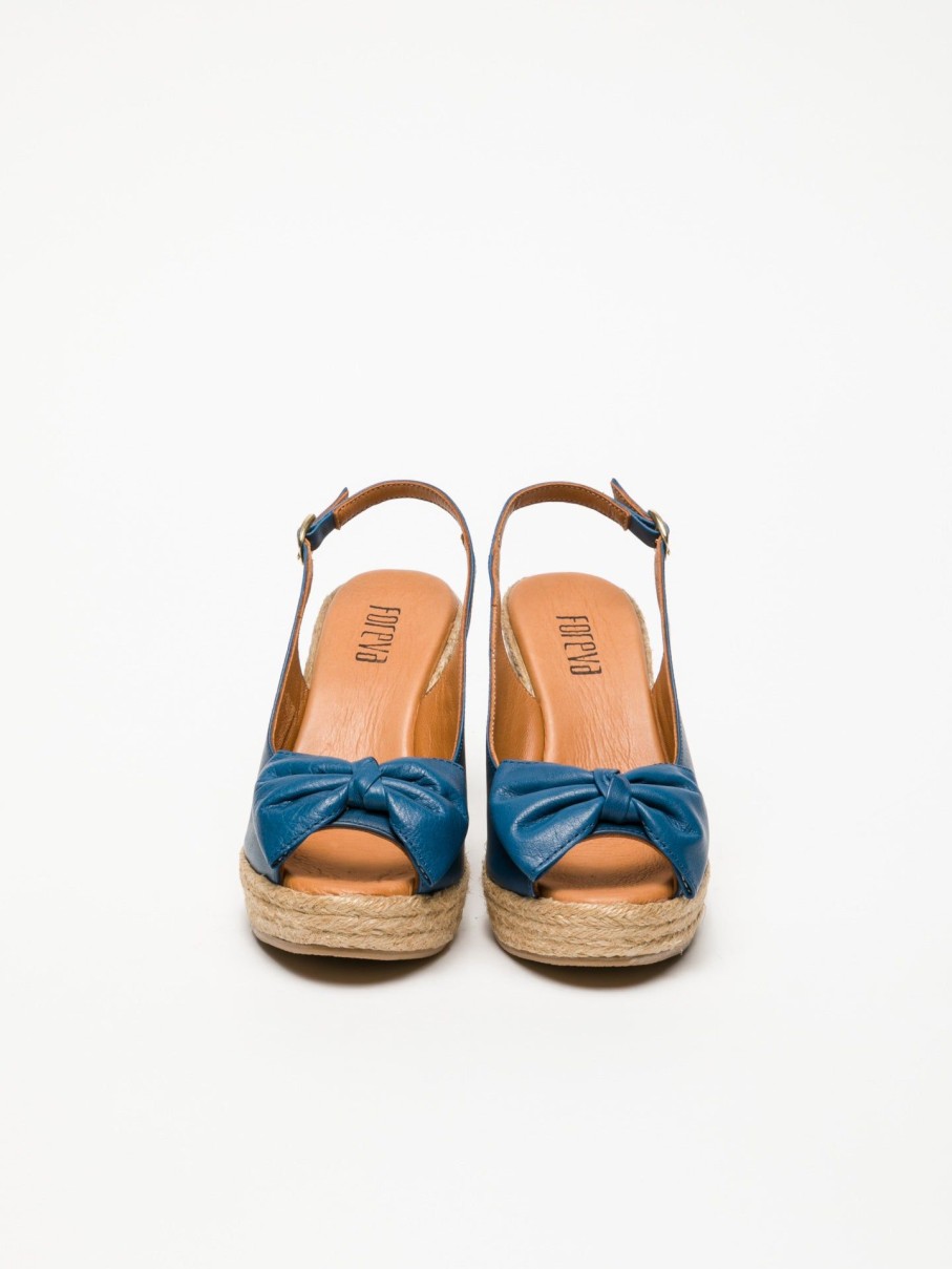 Mulher Foreva Sandalias | Sandalias De Cunha Em Azul