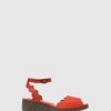 Mulher Fly London Sandalias | Sandalias Com Tira No Tornozelo Lume319Fly Cupido/Moussedevil Red