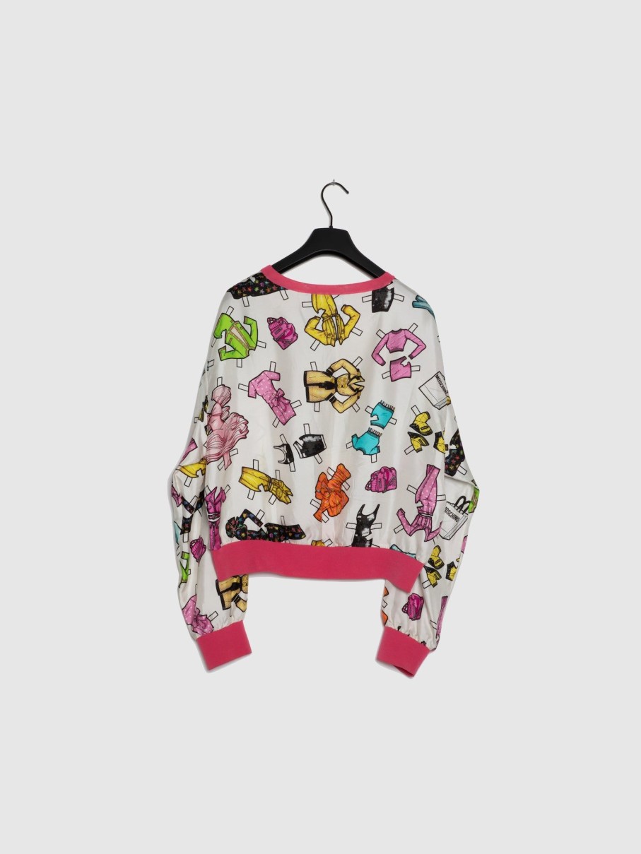 Mulher Moschino | Sweater Estampada Em Branco E Rosa