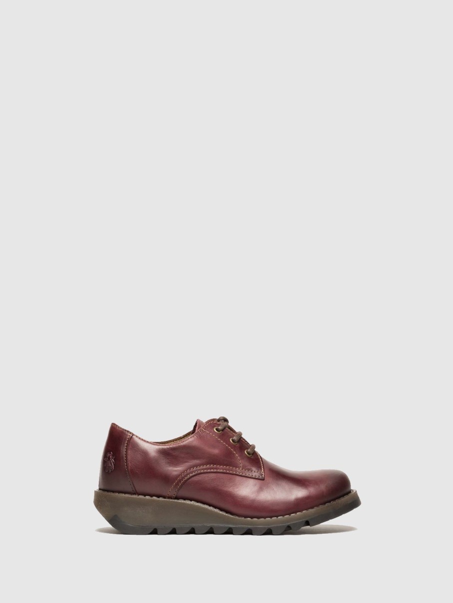 Mulher Fly London Sapatos | Sapatos Derby Em Bordeaux