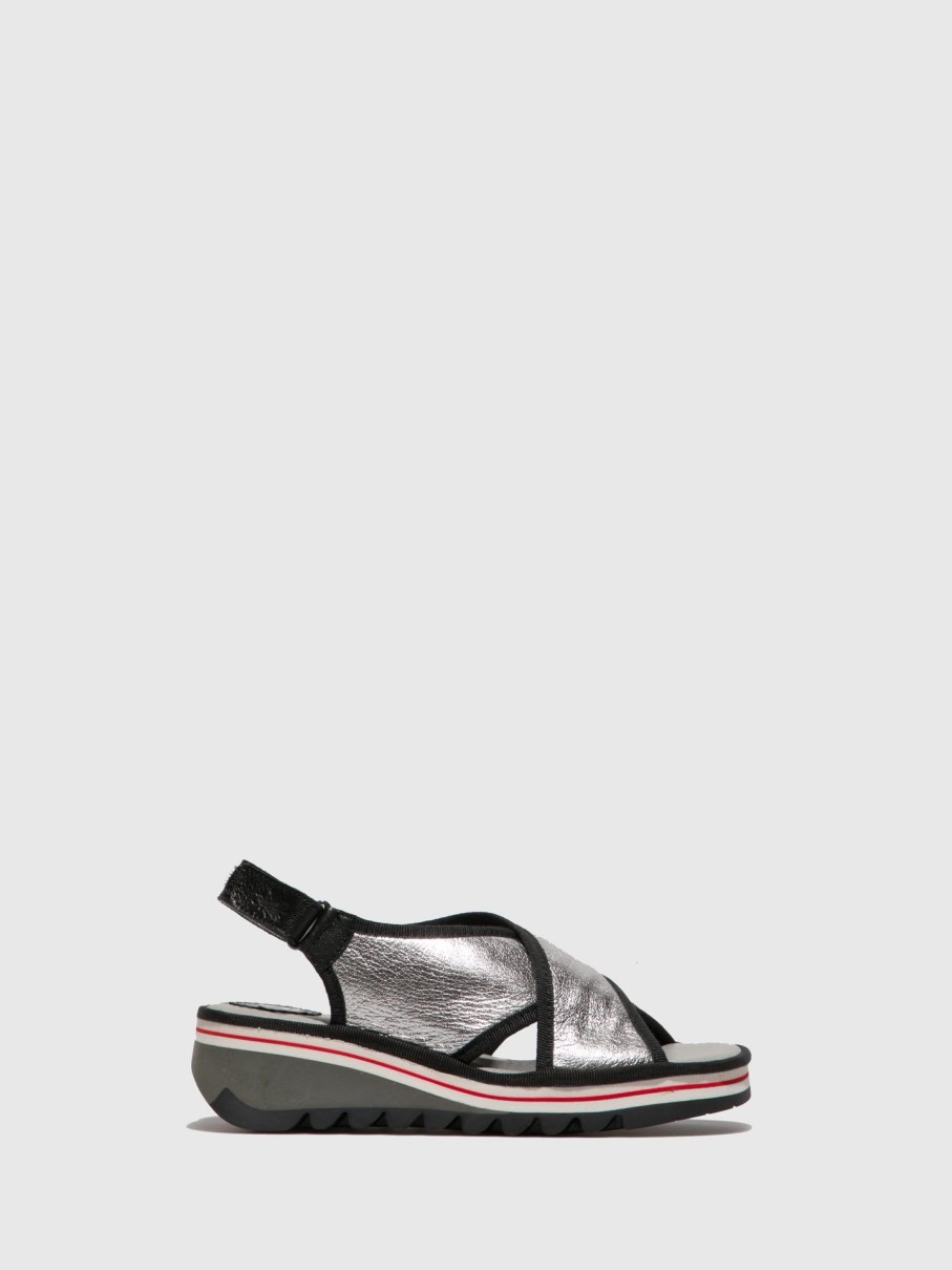 Mulher Fly London Sandalias | Sandalias Com Tiras Cruzadas Tano133Fly Silver