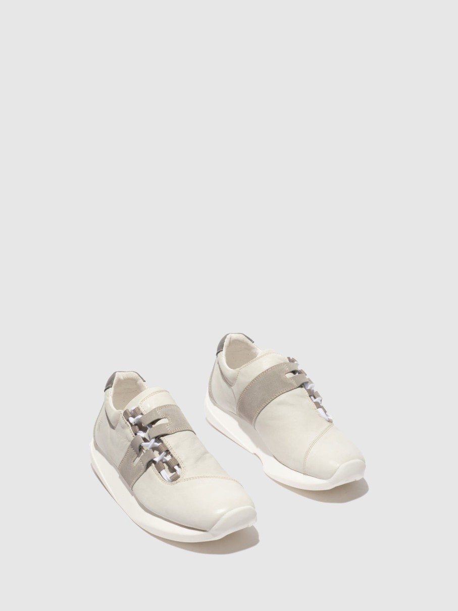 Homem Fly London Tenis | Tenis Com Atacadores Loko733Fly Mavick/Suede White/Concrete