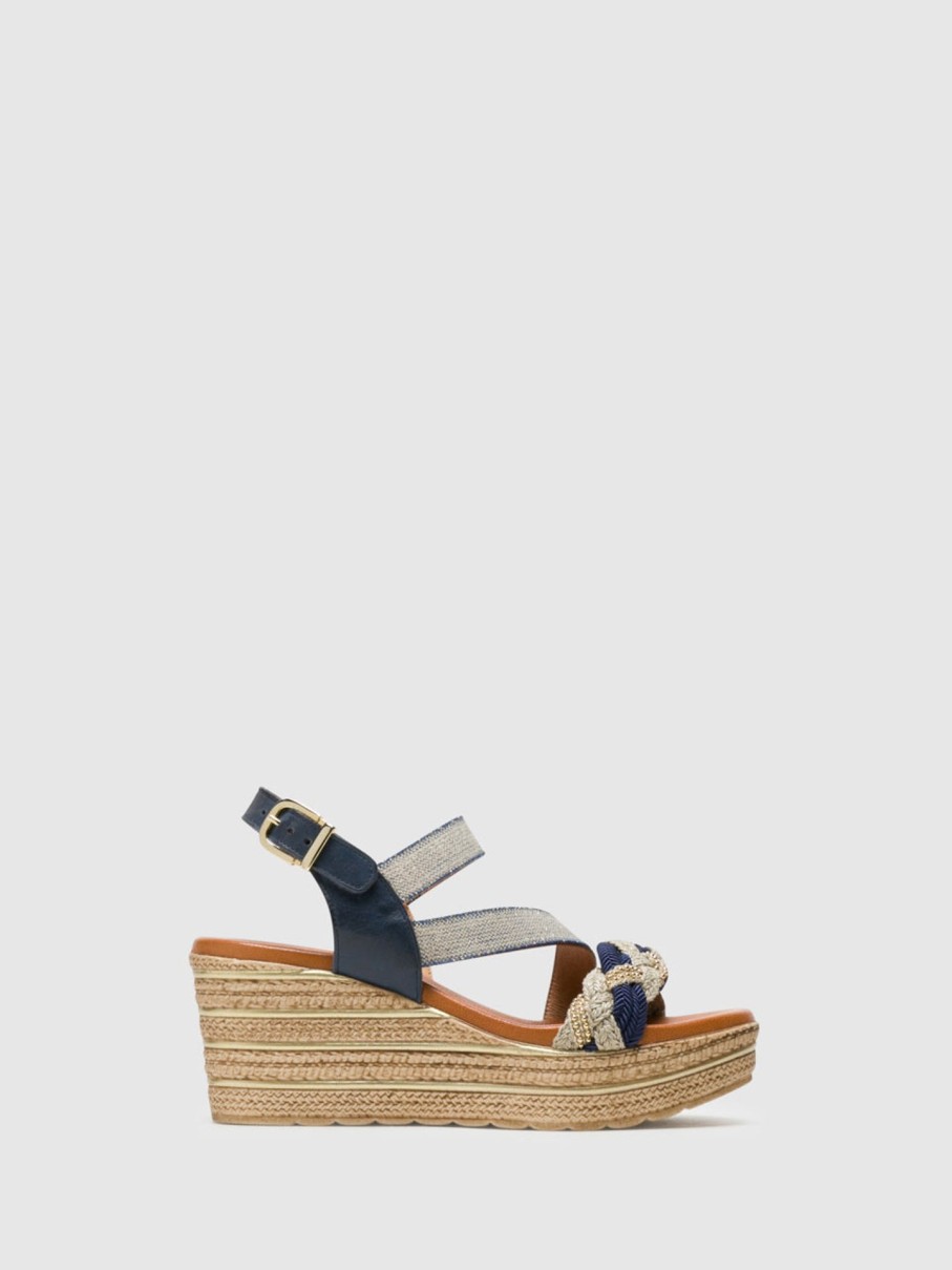 Mulher Foreva Sandalias | Sandalias De Cunha Em Azul