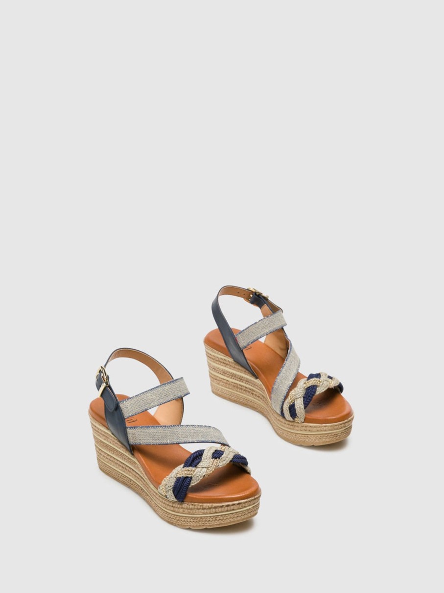 Mulher Foreva Sandalias | Sandalias De Cunha Em Azul