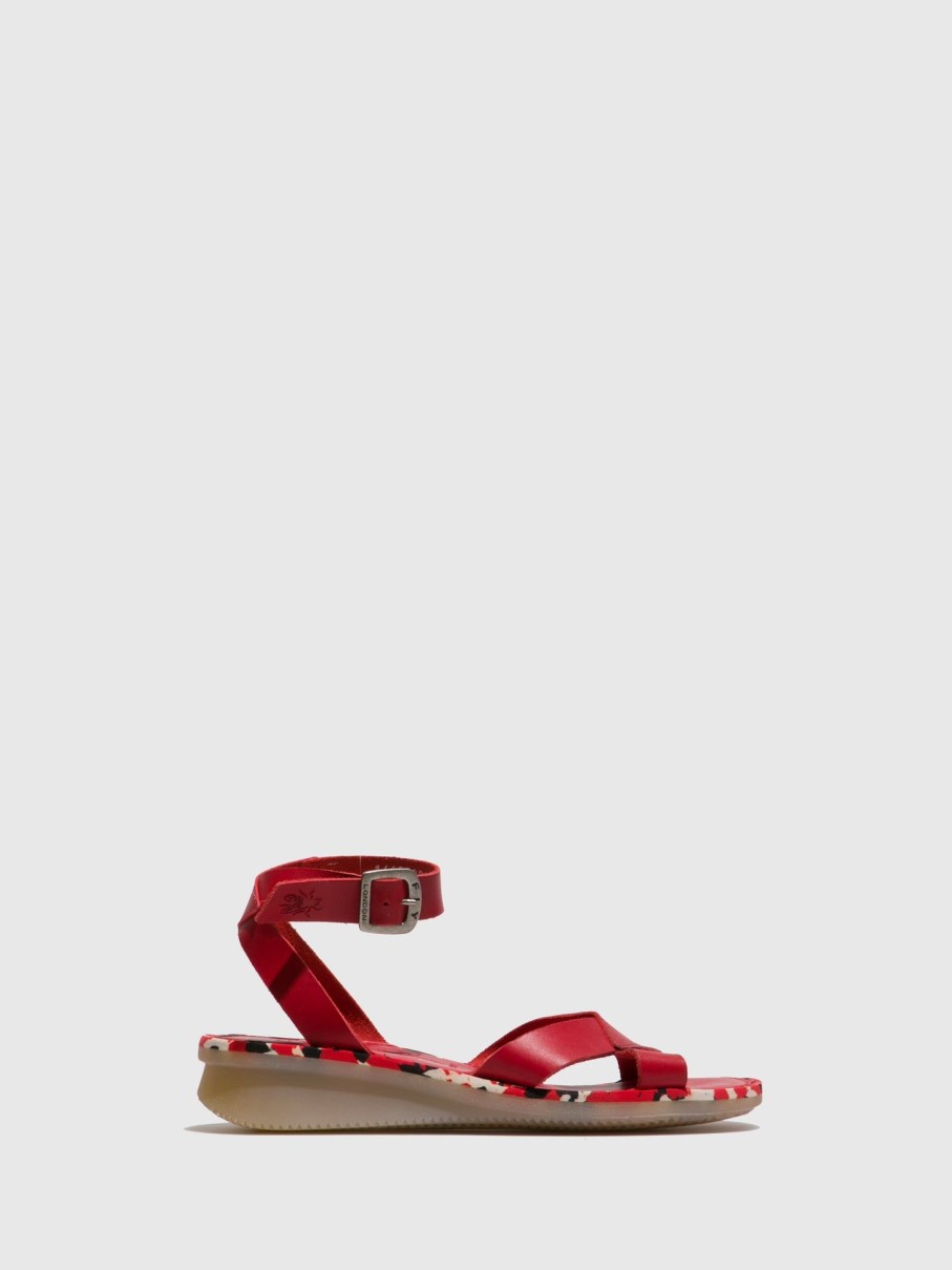 Mulher Fly London Sandalias | Sandalias Com Tira No Tornozelo Ceni570Fly Firebrick