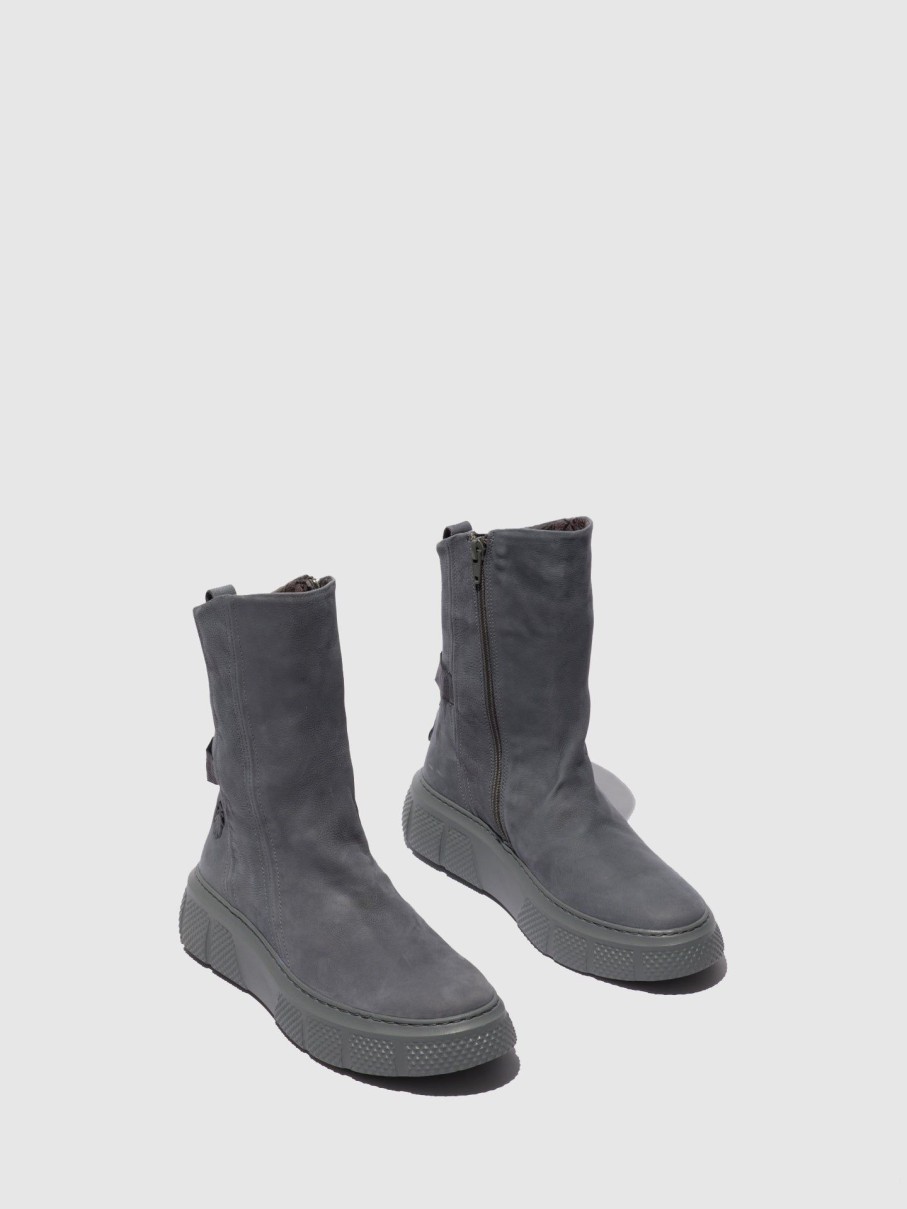 Mulher Fly London Botas | Botas Com Fecho Esen485Fly Sorano Blue Grey