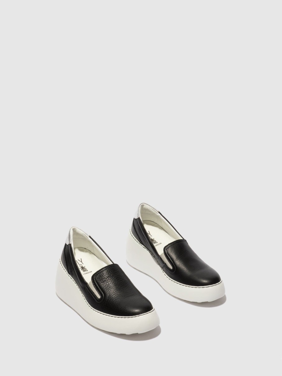 Mulher Fly London Tenis | Tenis Slip-On Deca459Fly Britoblack