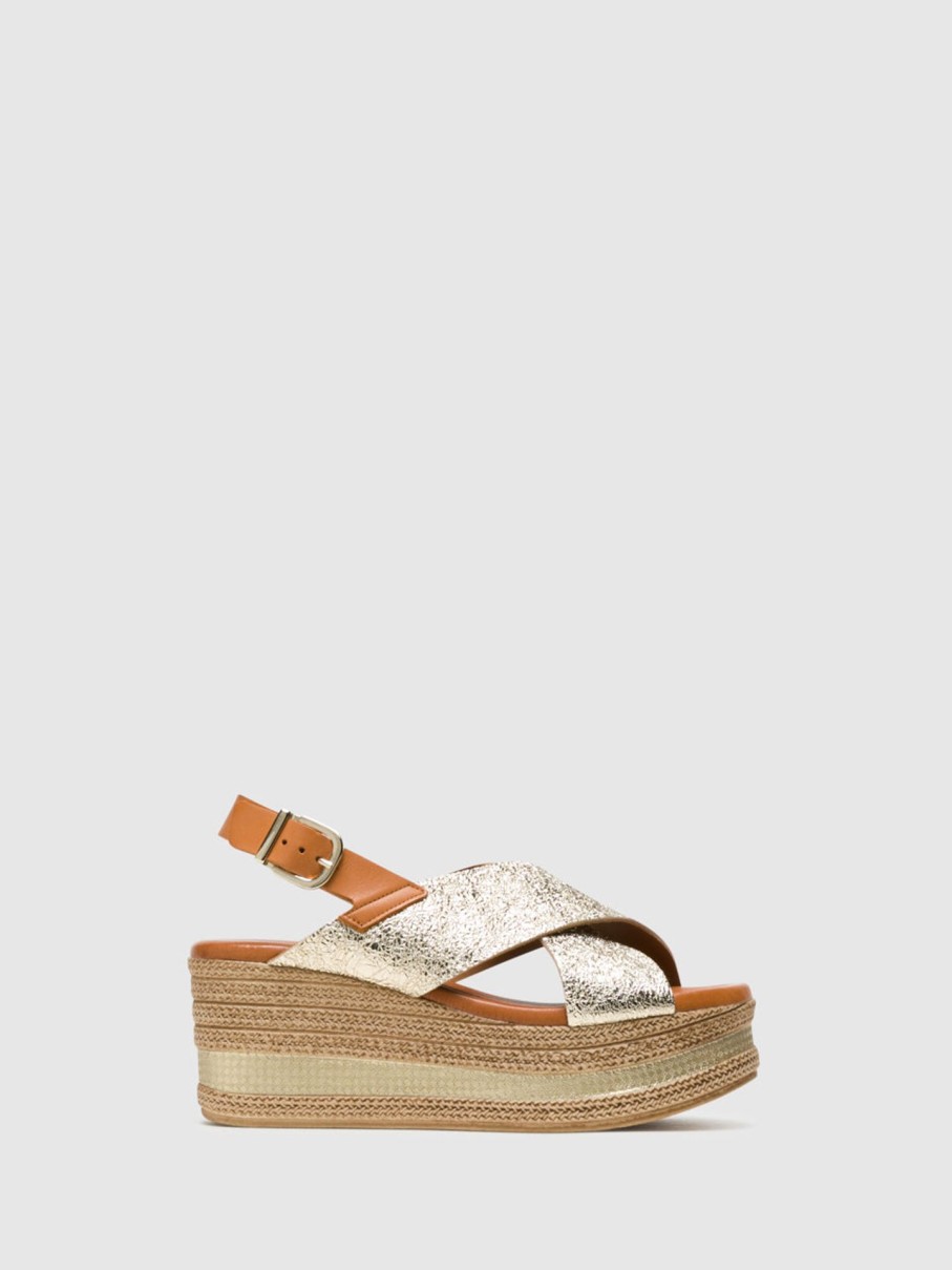 Mulher Foreva Sandalias | Sandalias Com Fivela Em Dourado