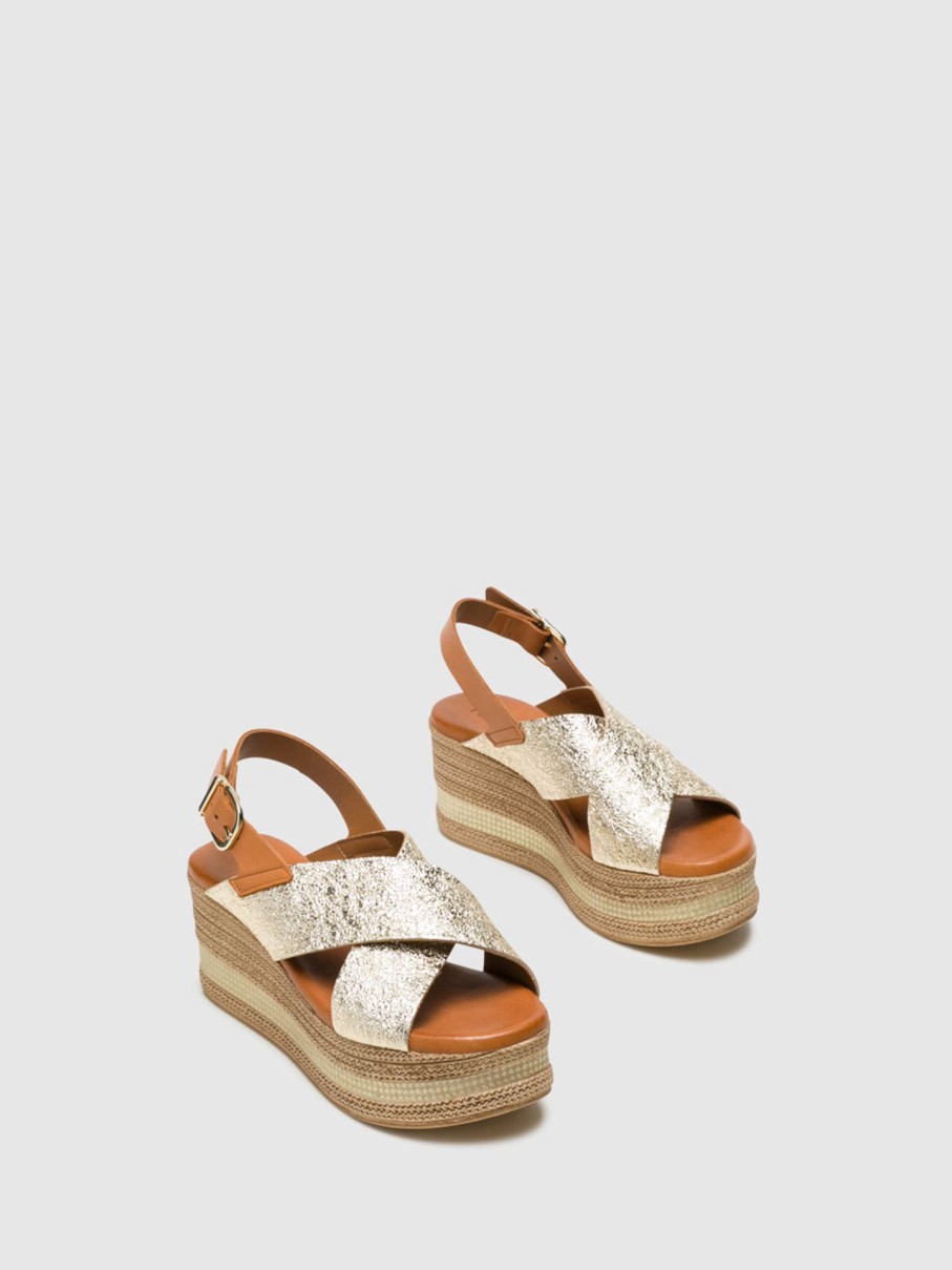 Mulher Foreva Sandalias | Sandalias Com Fivela Em Dourado