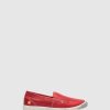 Mulher Softinos Tenis | Tenis Slip-On Em Carmesim