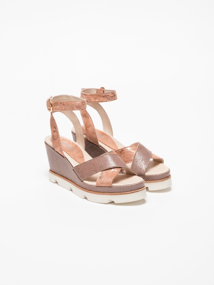 Mulher Foreva Sandalias | Sandalias De Cunha Em Rosa