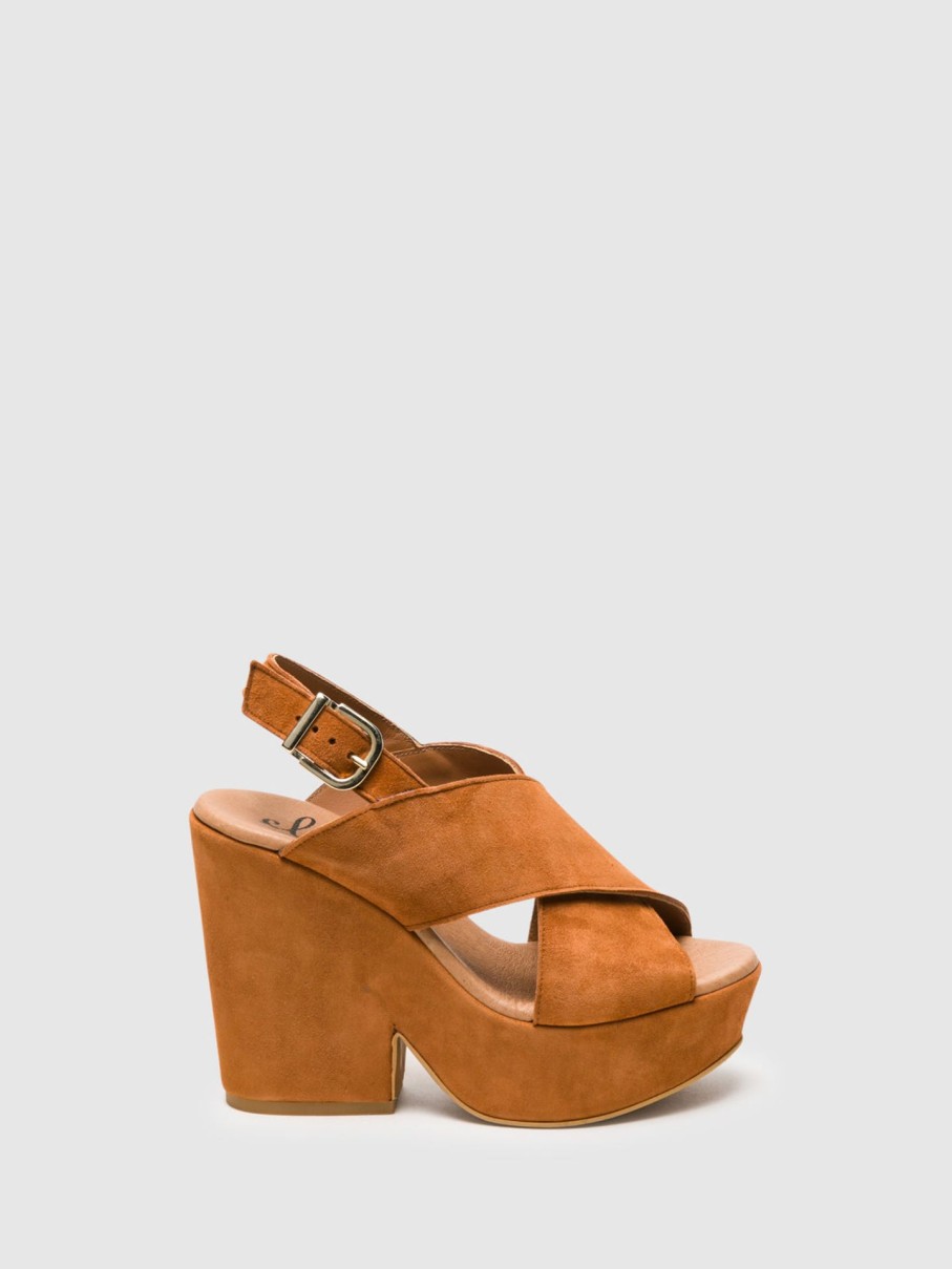 Mulher Clay's Sandalias | Sandalias De Cunha Em Camel