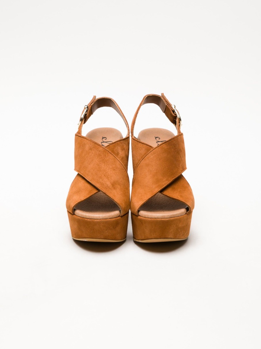 Mulher Clay's Sandalias | Sandalias De Cunha Em Camel