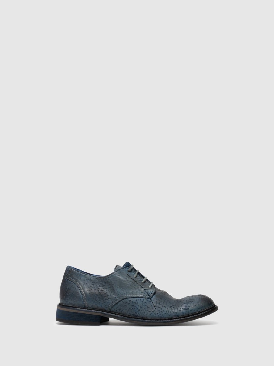 Homem Fly London Sapatos | Sapatos Derby Em Azul Escuro