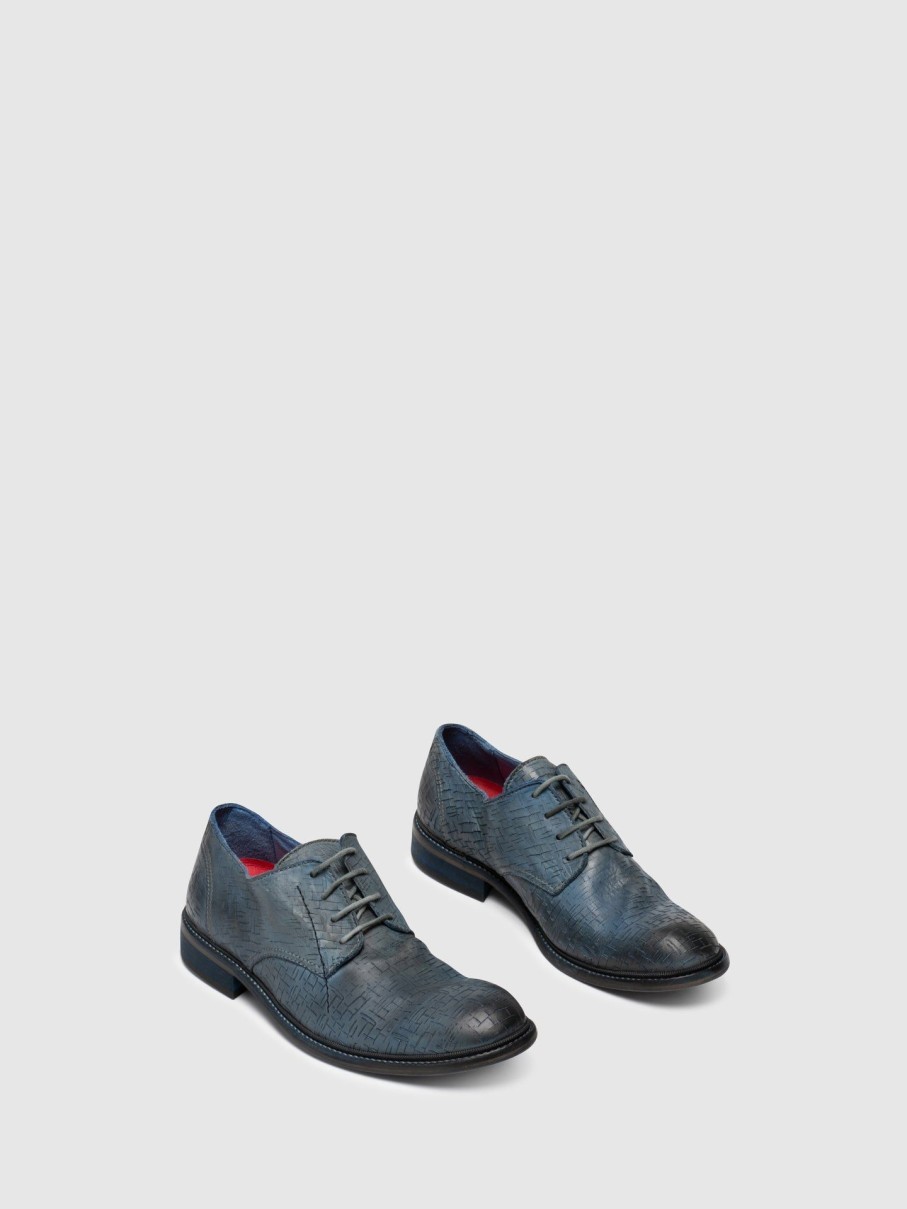 Homem Fly London Sapatos | Sapatos Derby Em Azul Escuro