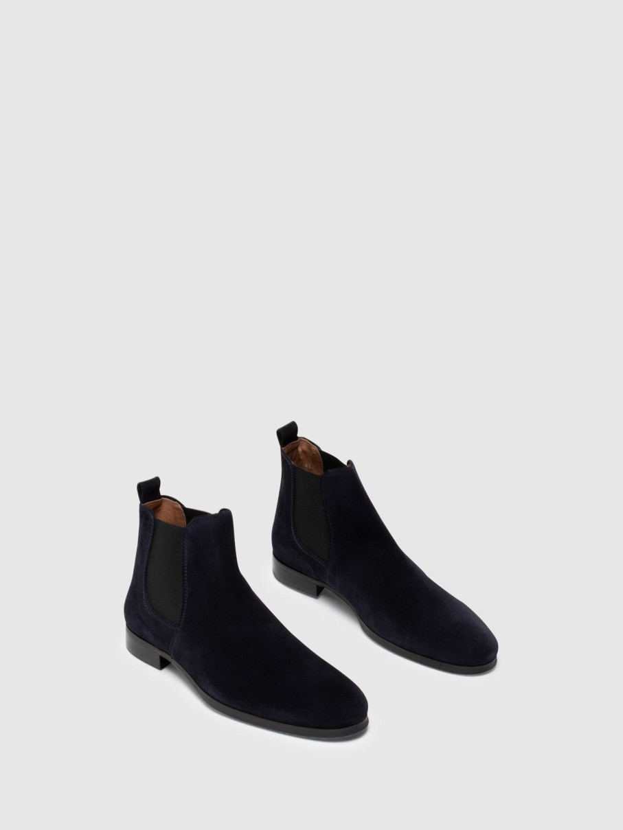 Homem Fly London Botins | Botins Chelsea Em Azul Marinho