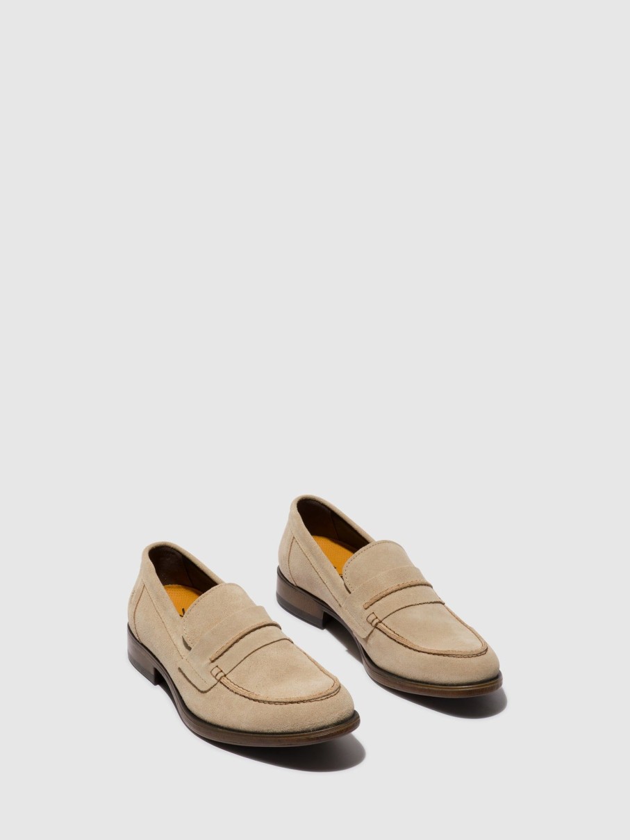 Homem Fly London Sapatos | Sapatos Slip-On Mind862Fly Beige